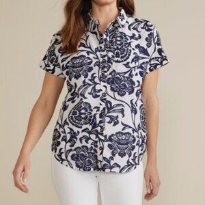Soft Surroundings Gia Top Style Number: 2GJ14 Fiji Floral Tropical Camp Shirt